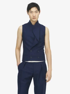 Men's Tailored Waistcoat in Indigo