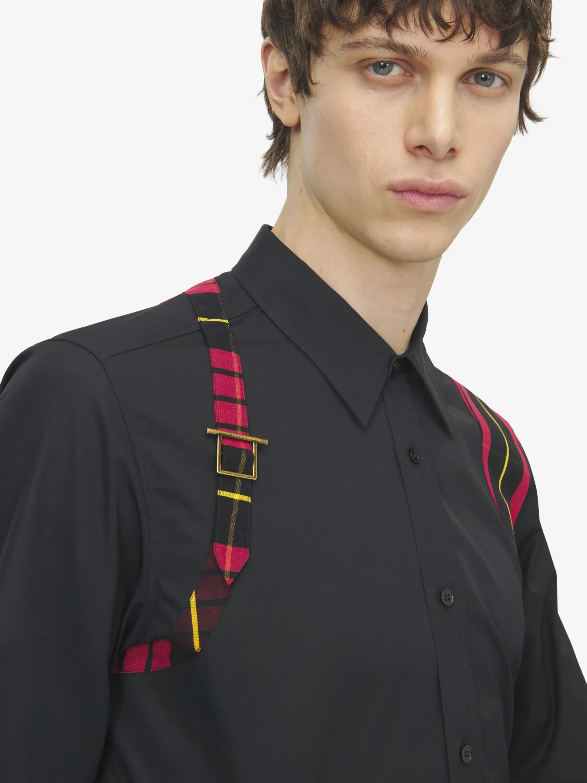 Men's Tartan Harness Shirt in Black