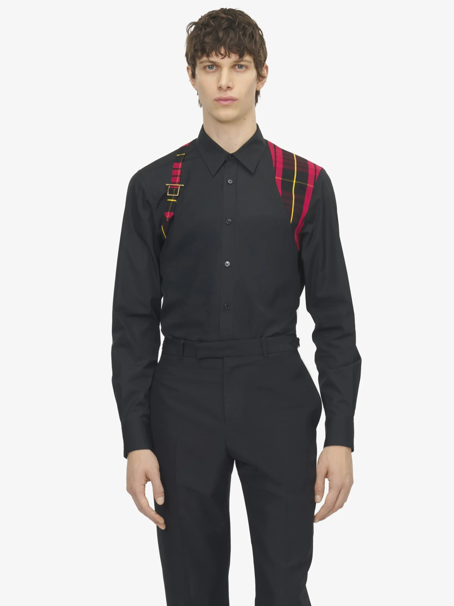 Men's Tartan Harness Shirt in Black