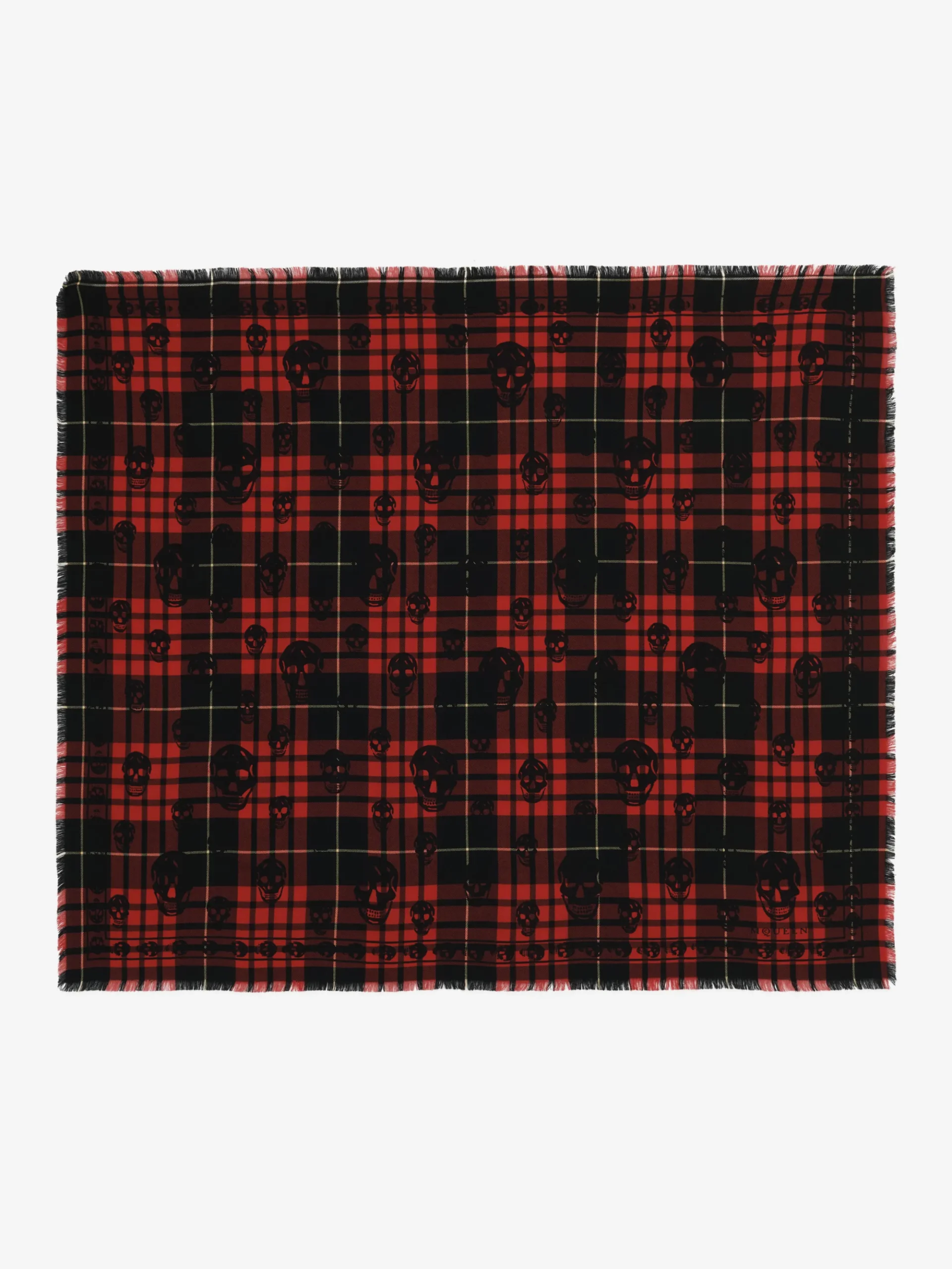 Men's Tartan Skull Scarf in Red/Black