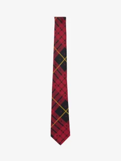 Men's Tartan Skull Tie in Red/Black