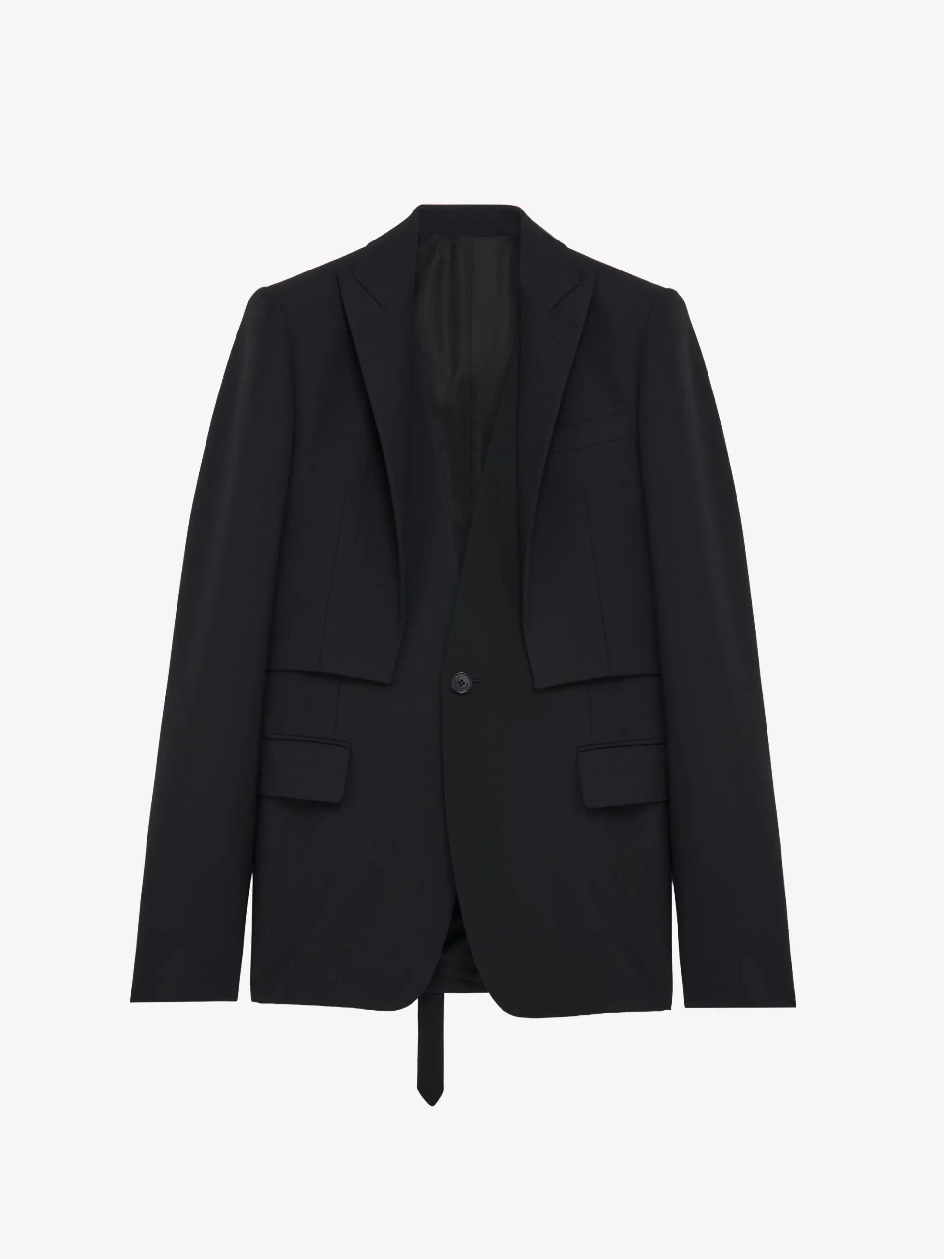 Men's Trompe-l'œil Single-breasted Jacket in Black