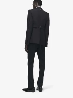 Men's Trompe-l'œil Single-breasted Jacket in Black