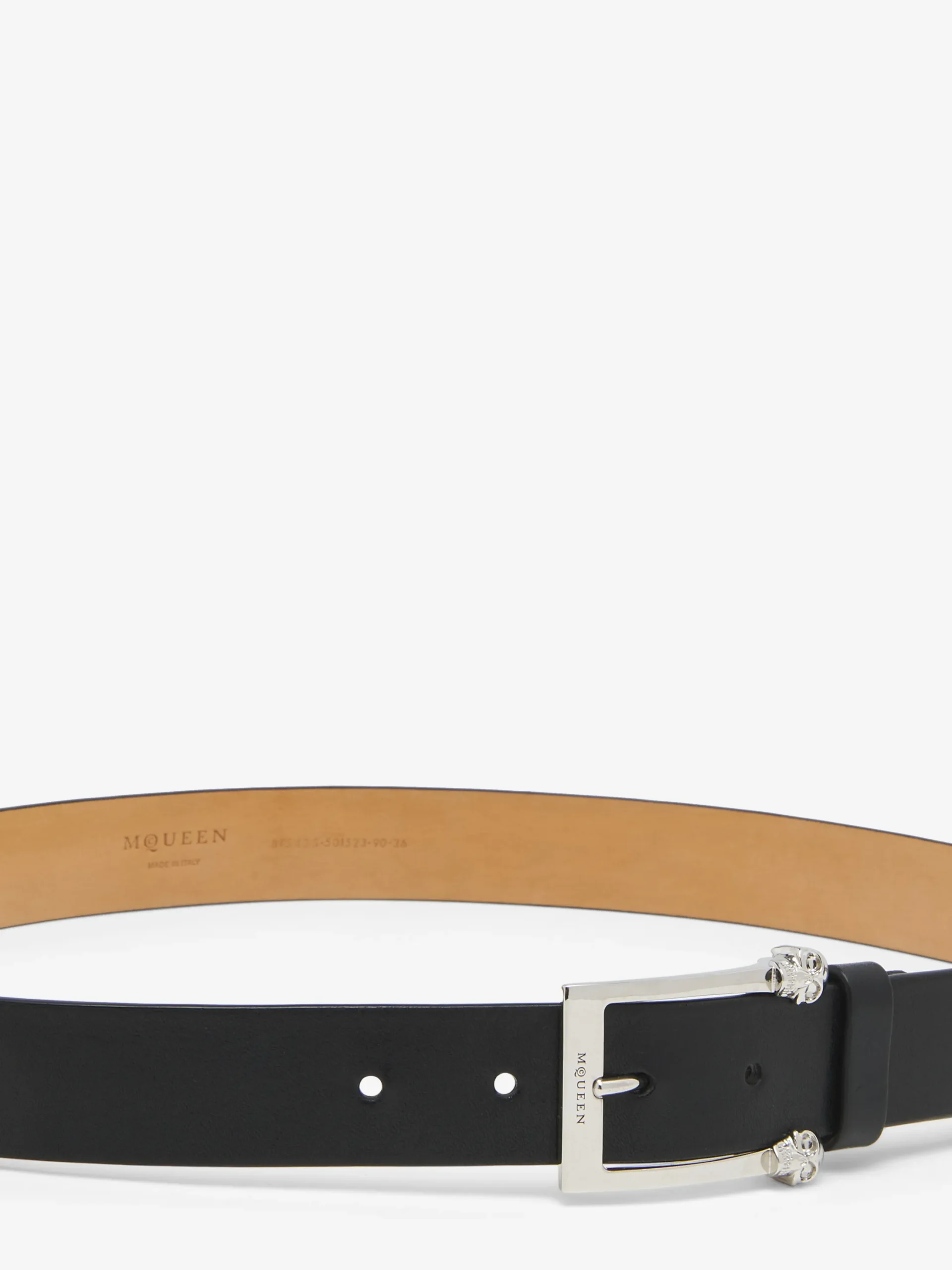 Men's Twin Skull Belt in Black