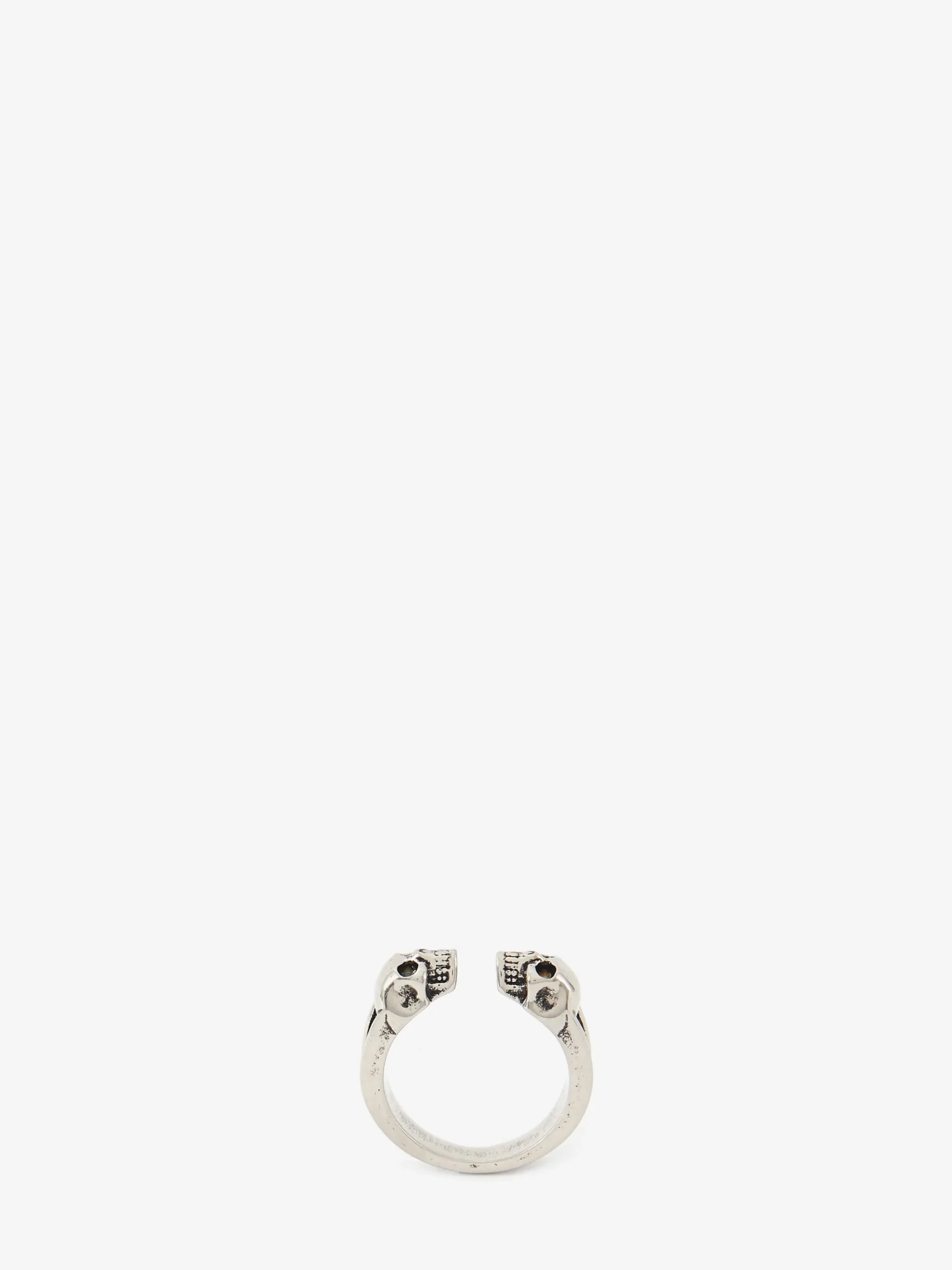 Men's Twin Skull Ring in Antique Silver-finish