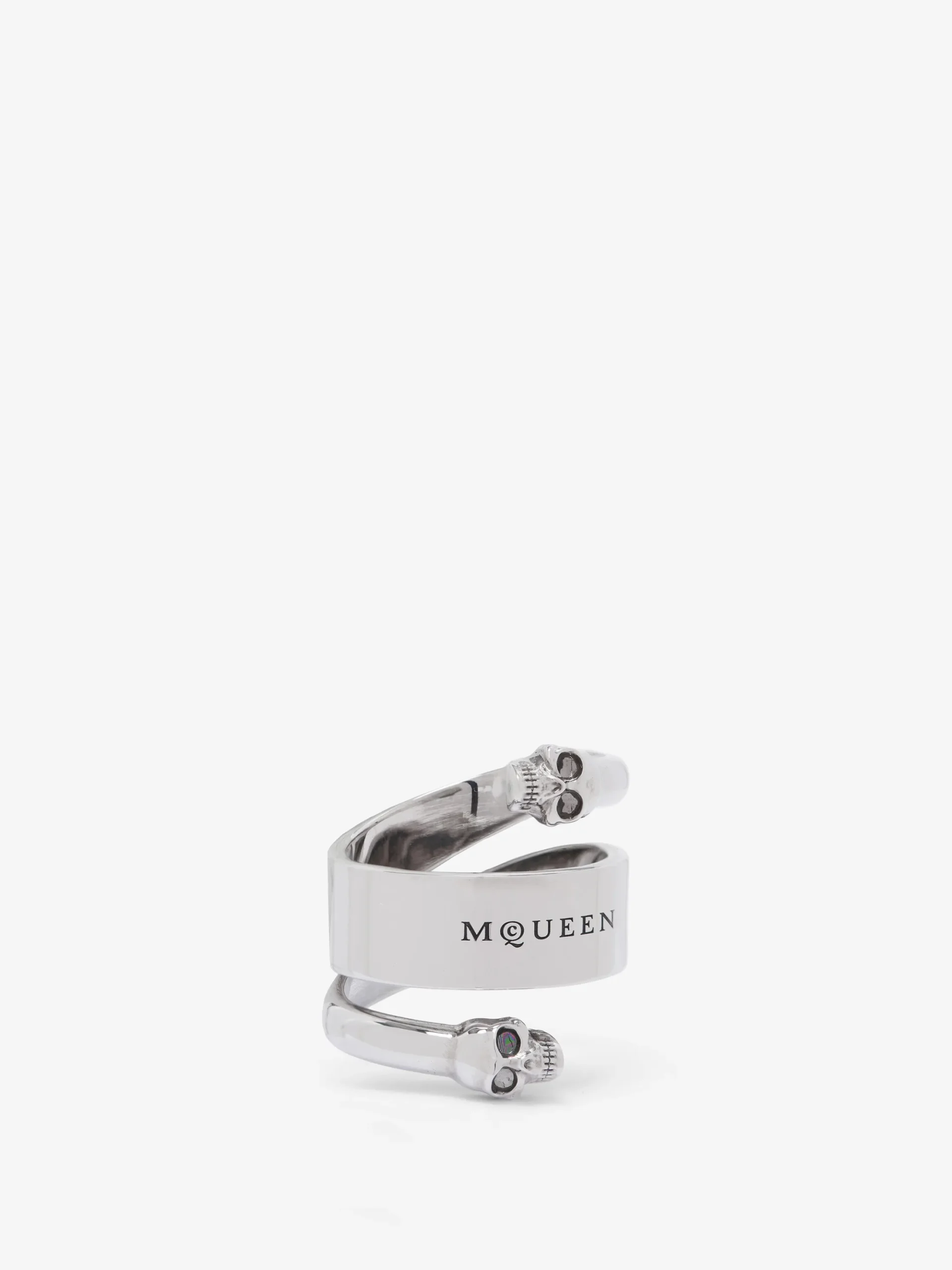Men's Twin Skull Ring in Antique Silver-finish