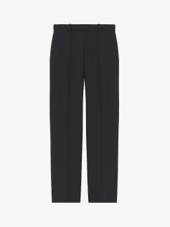 Men's Wool Mohair Tailored Trousers in Black
