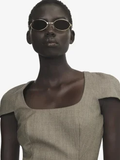 Neo Oval Sunglasses in Brown