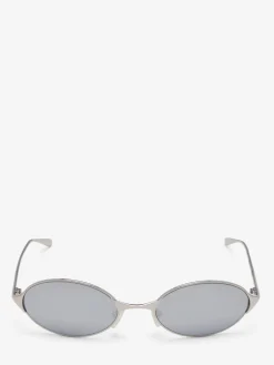 Neo Oval Sunglasses in Silver-finish