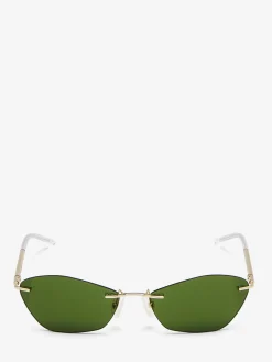 T-Bar Slim Sunglasses in Gold/Green