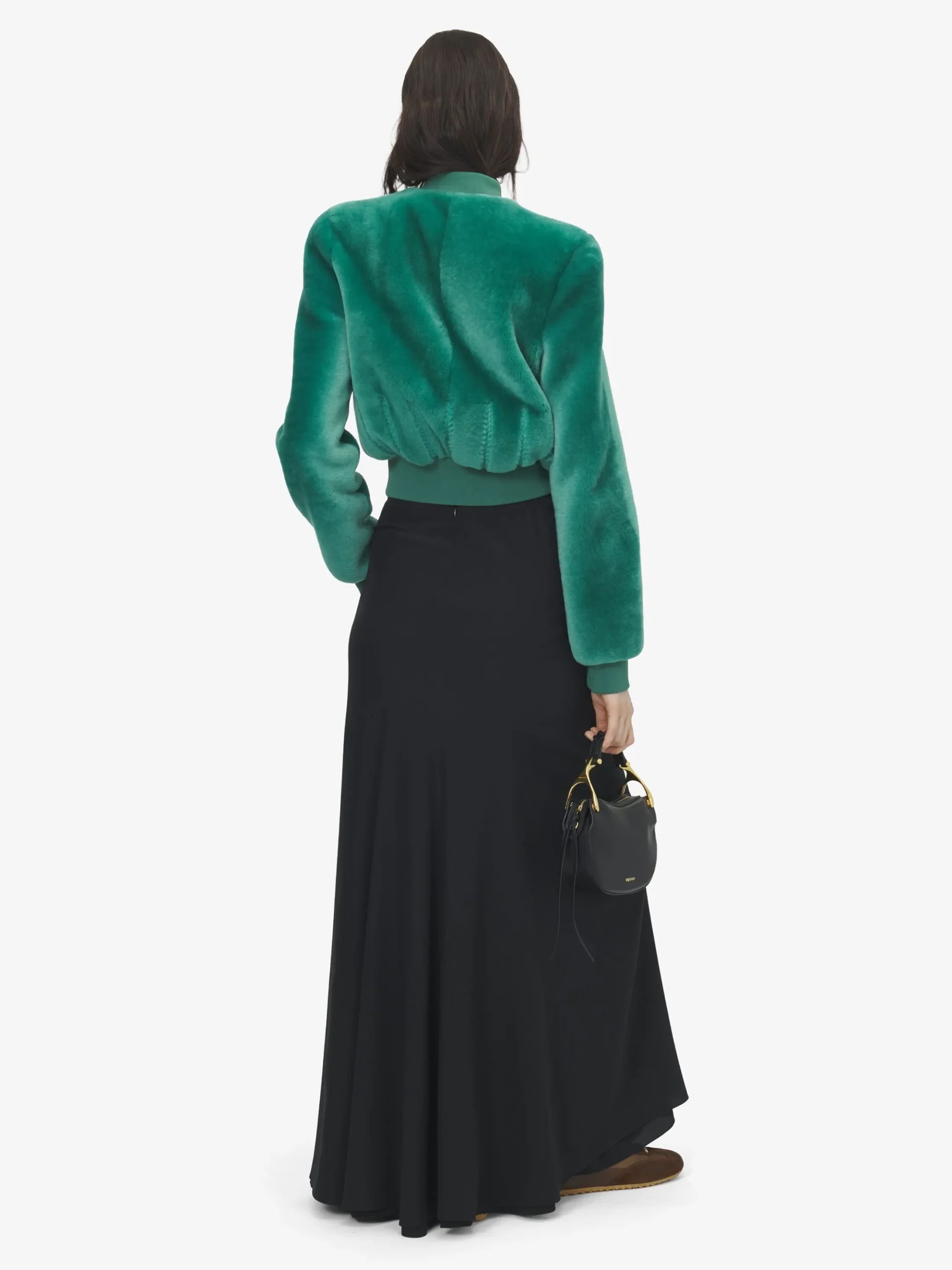 Women's Asymmetric Waist Maxi Skirt in Black