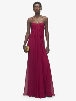 Women's Bustier Evening Dress in Pink