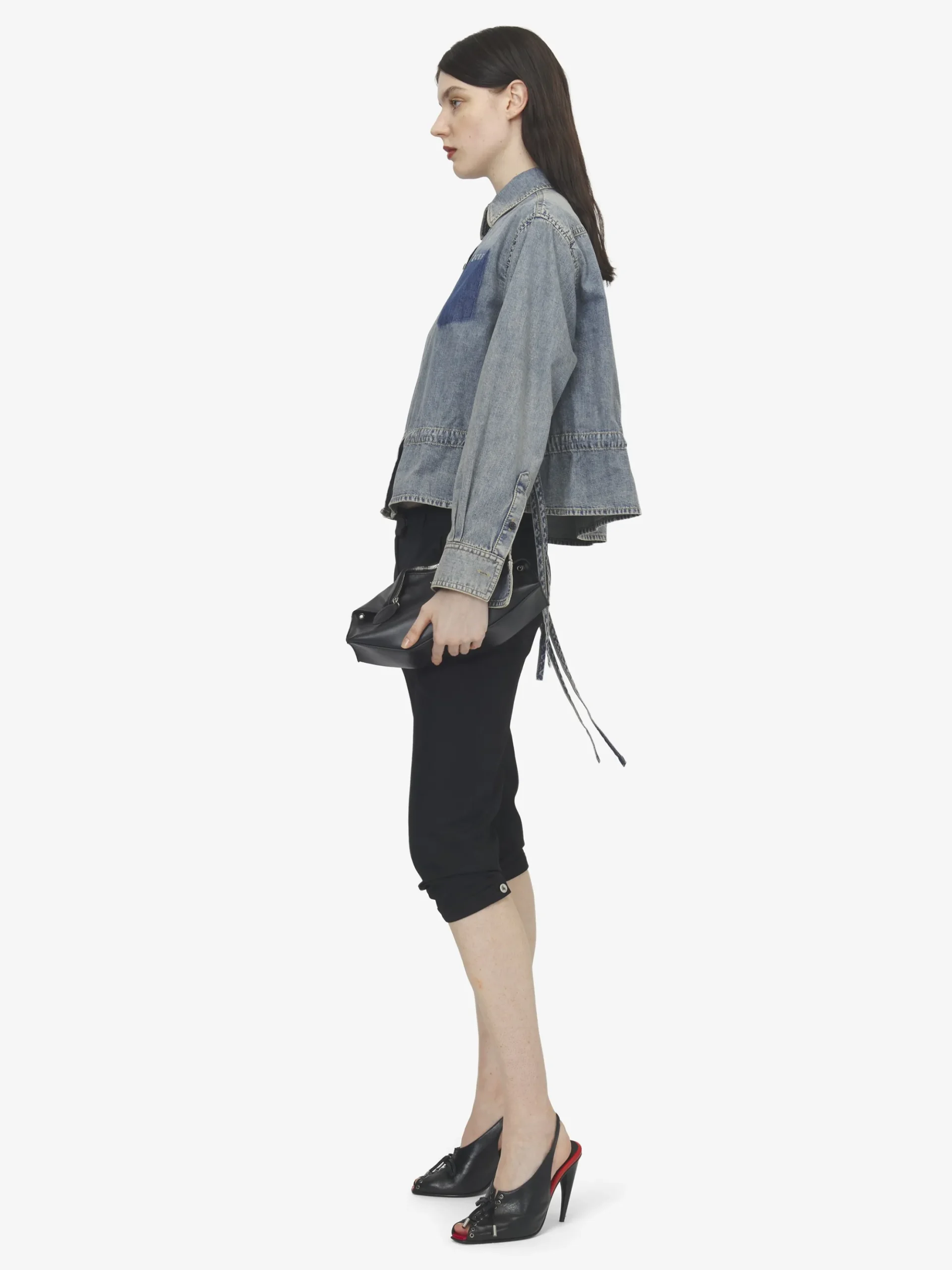 Women's Chambray Shirt Jacket in Washed Blue