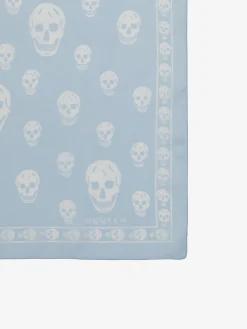 Women's Classic Skull Foulard in Light Blue