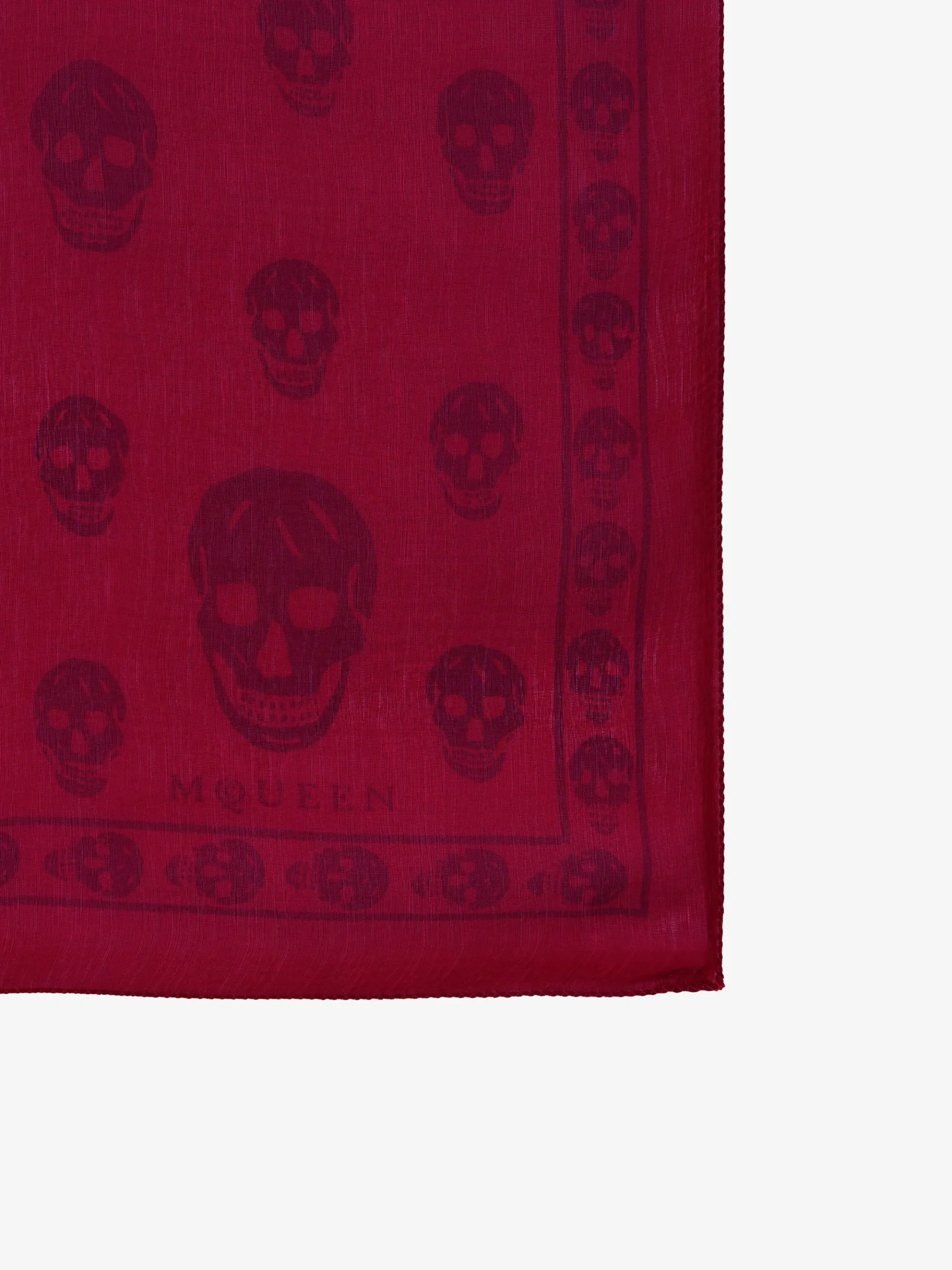 Women's Classic Skull Foulard in Crimson/Bordeaux