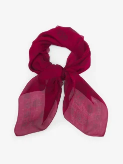 Women's Classic Skull Foulard in Crimson/Bordeaux