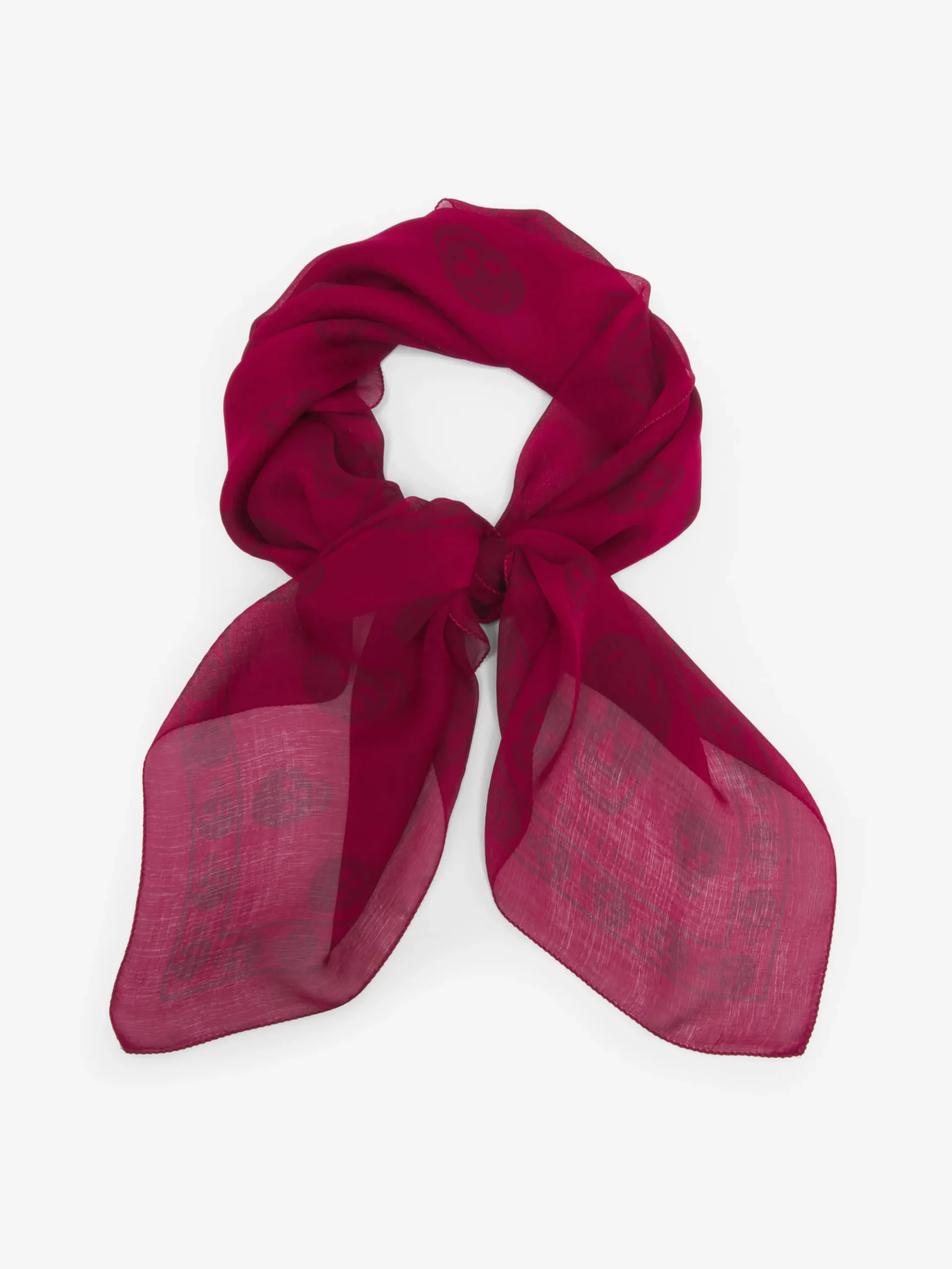 Women's Classic Skull Foulard in Crimson/Bordeaux