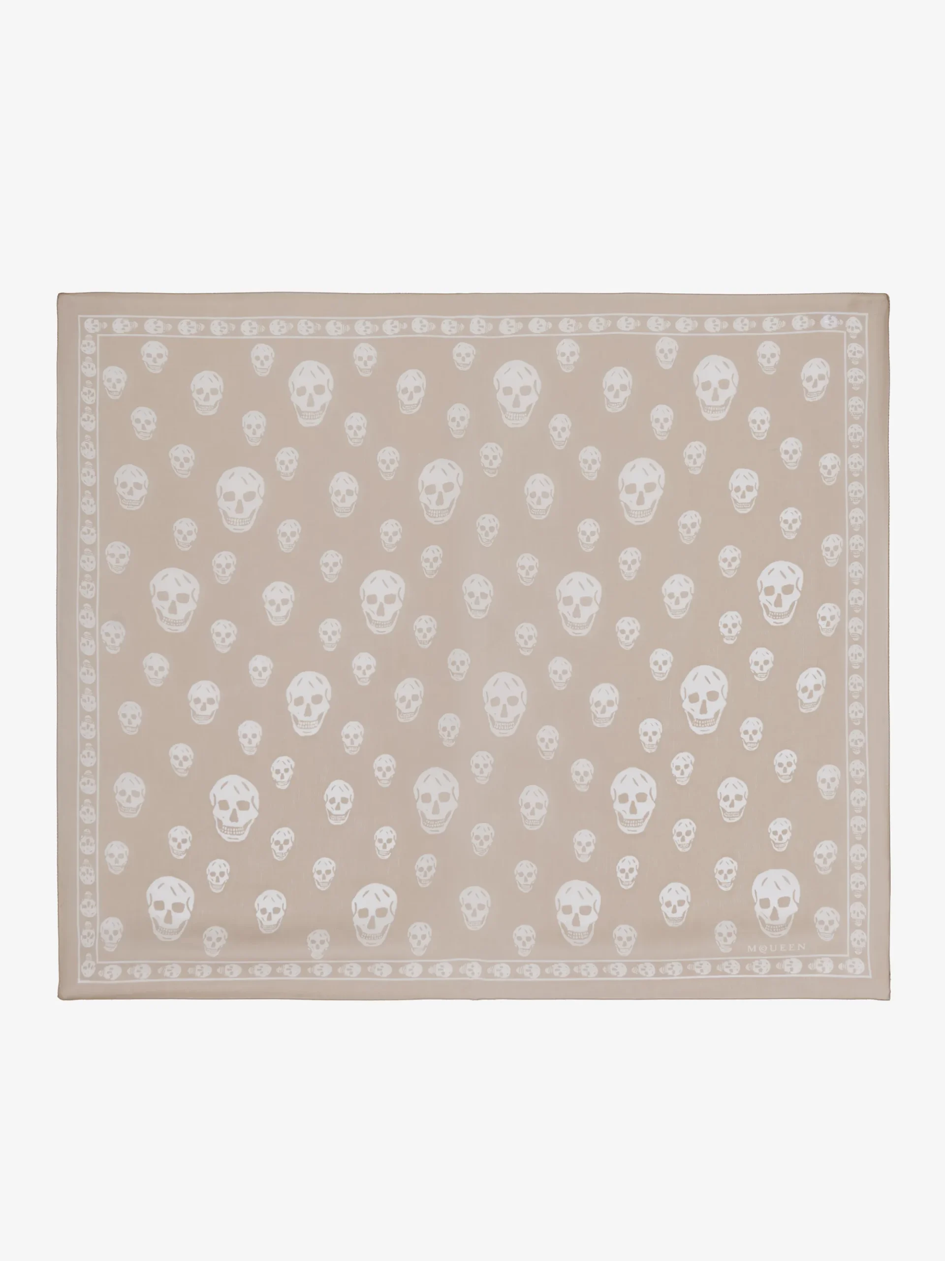 Women's Classic Skull Scarf in Ivory/Beige