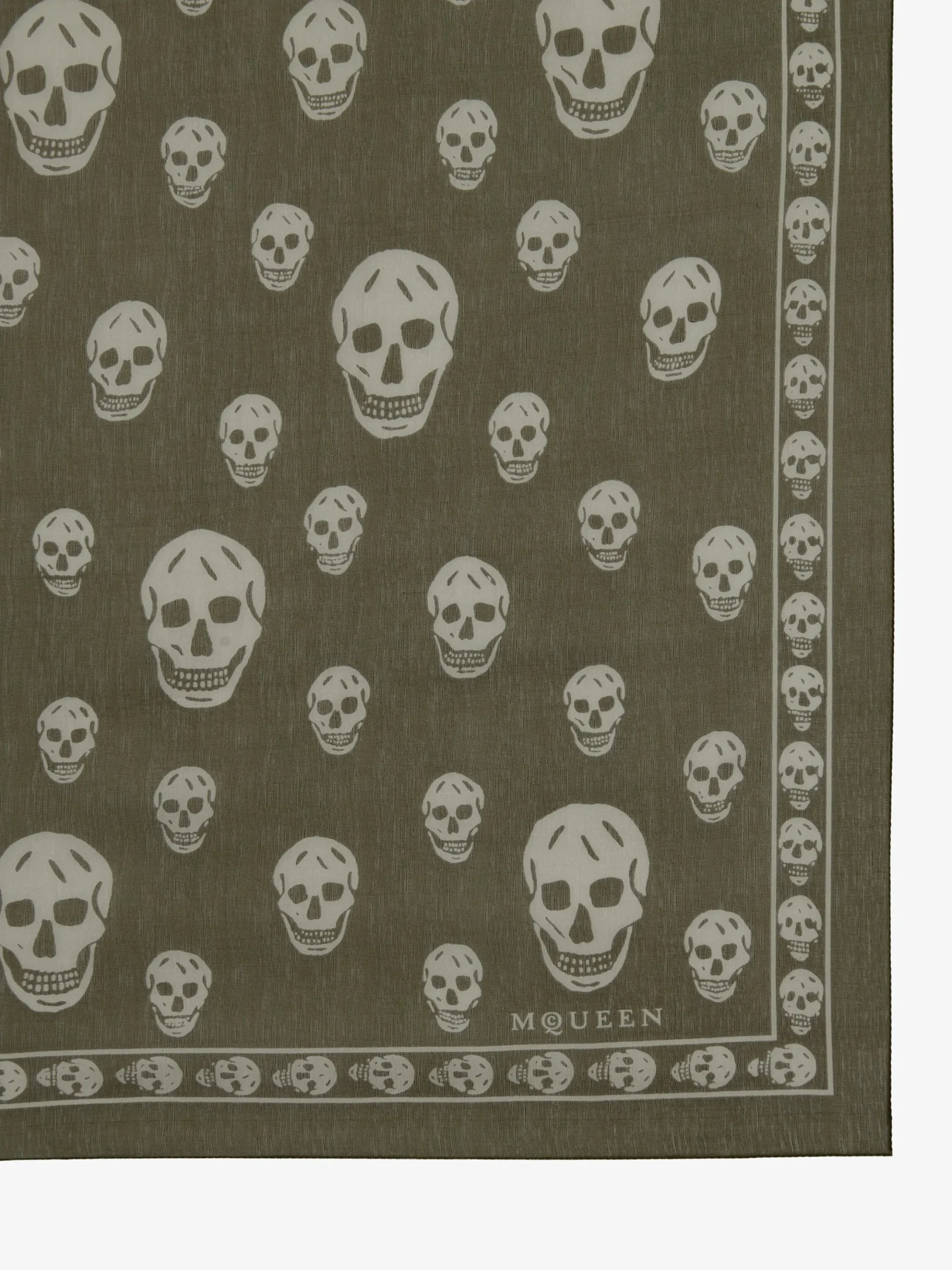 Women's Classic Skull Scarf in Olive Green