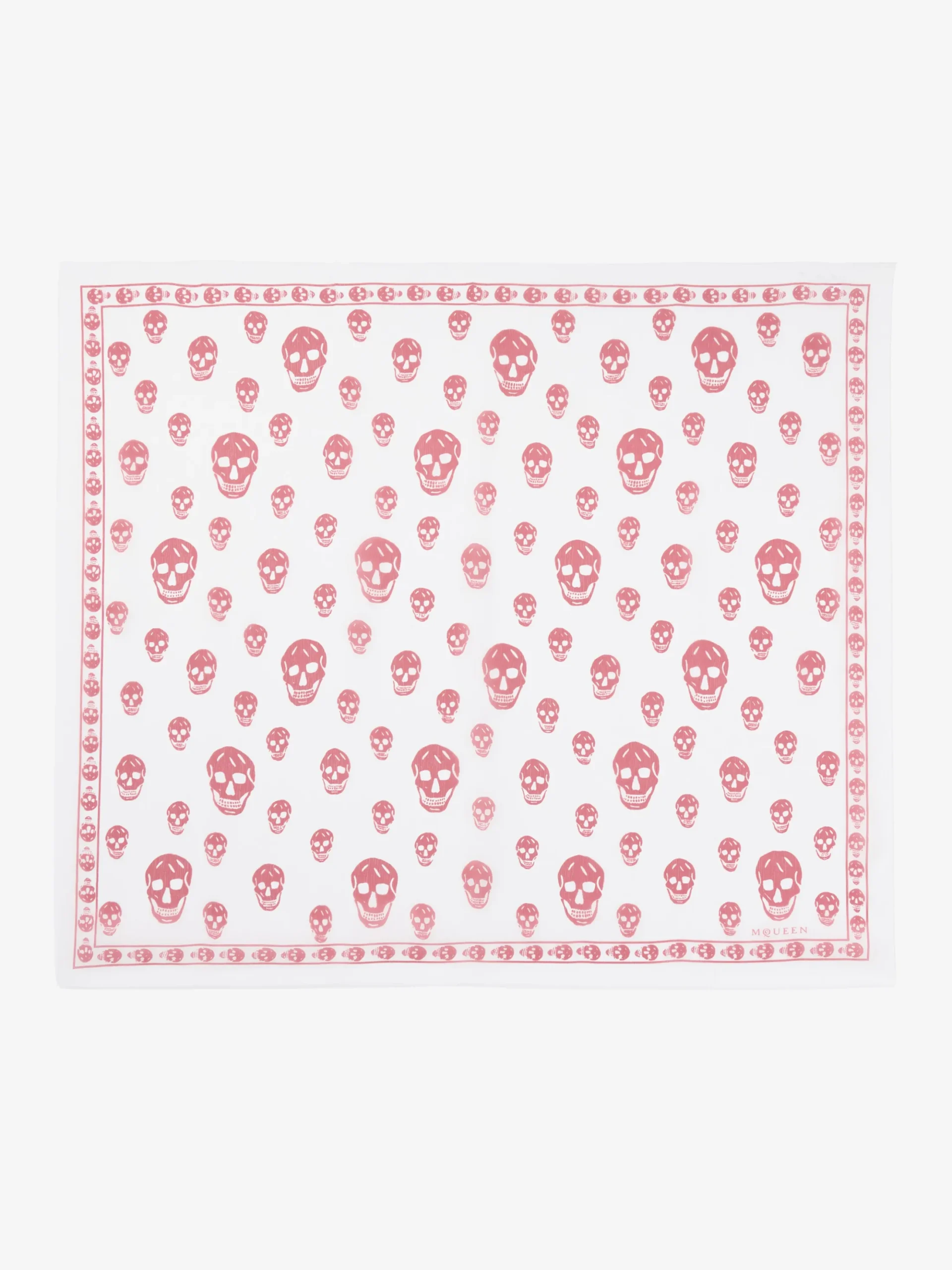 Women's Classic Skull Scarf in Ivory/Blush