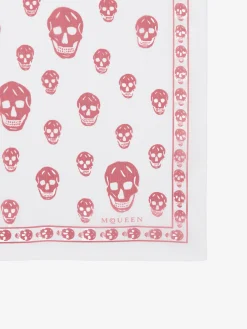 Women's Classic Skull Scarf in Ivory/Blush