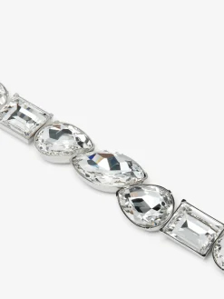 Women's Cocktail Choker in Silver-finish/Clear