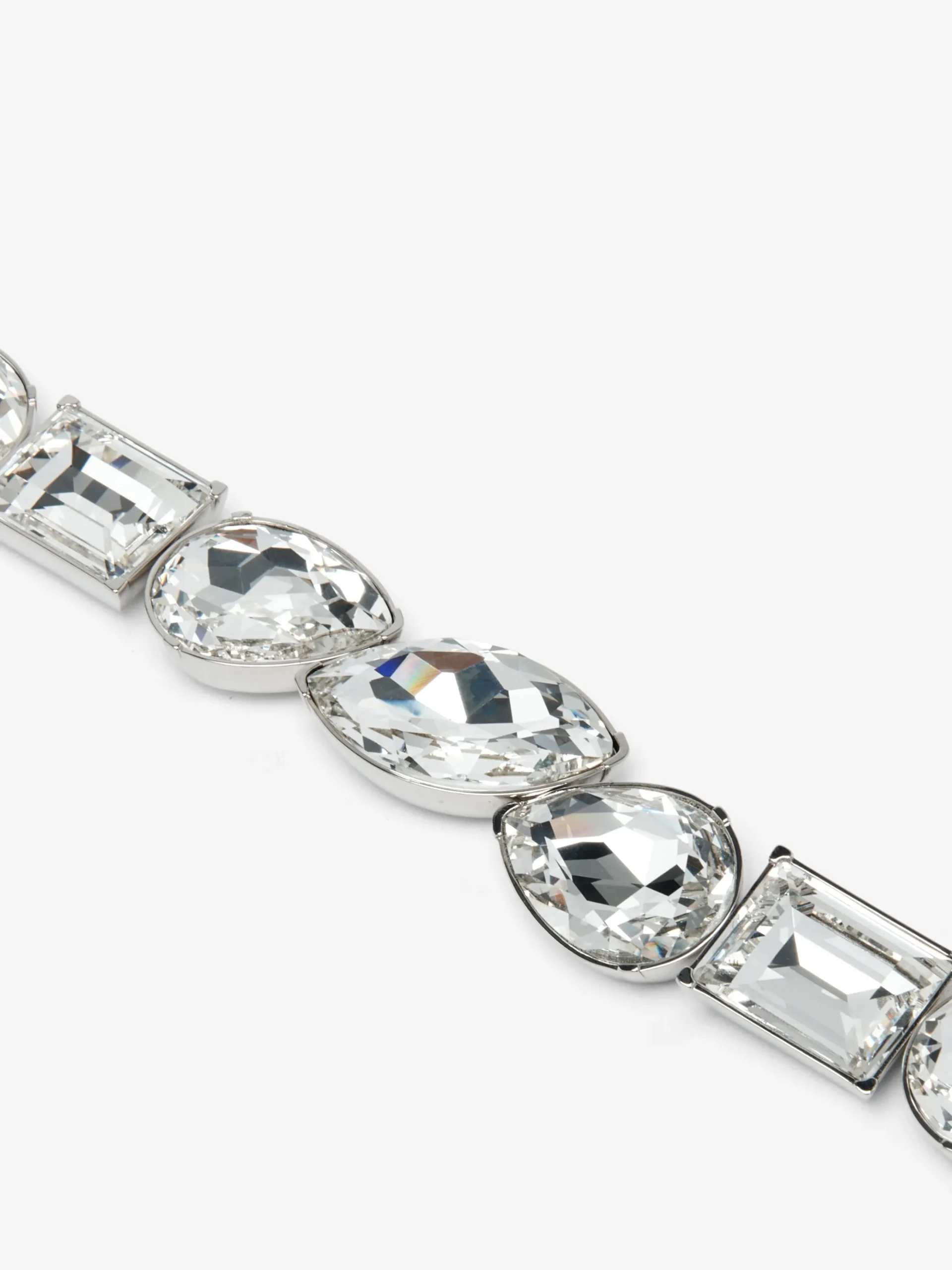 Women's Cocktail Choker in Silver-finish/Clear