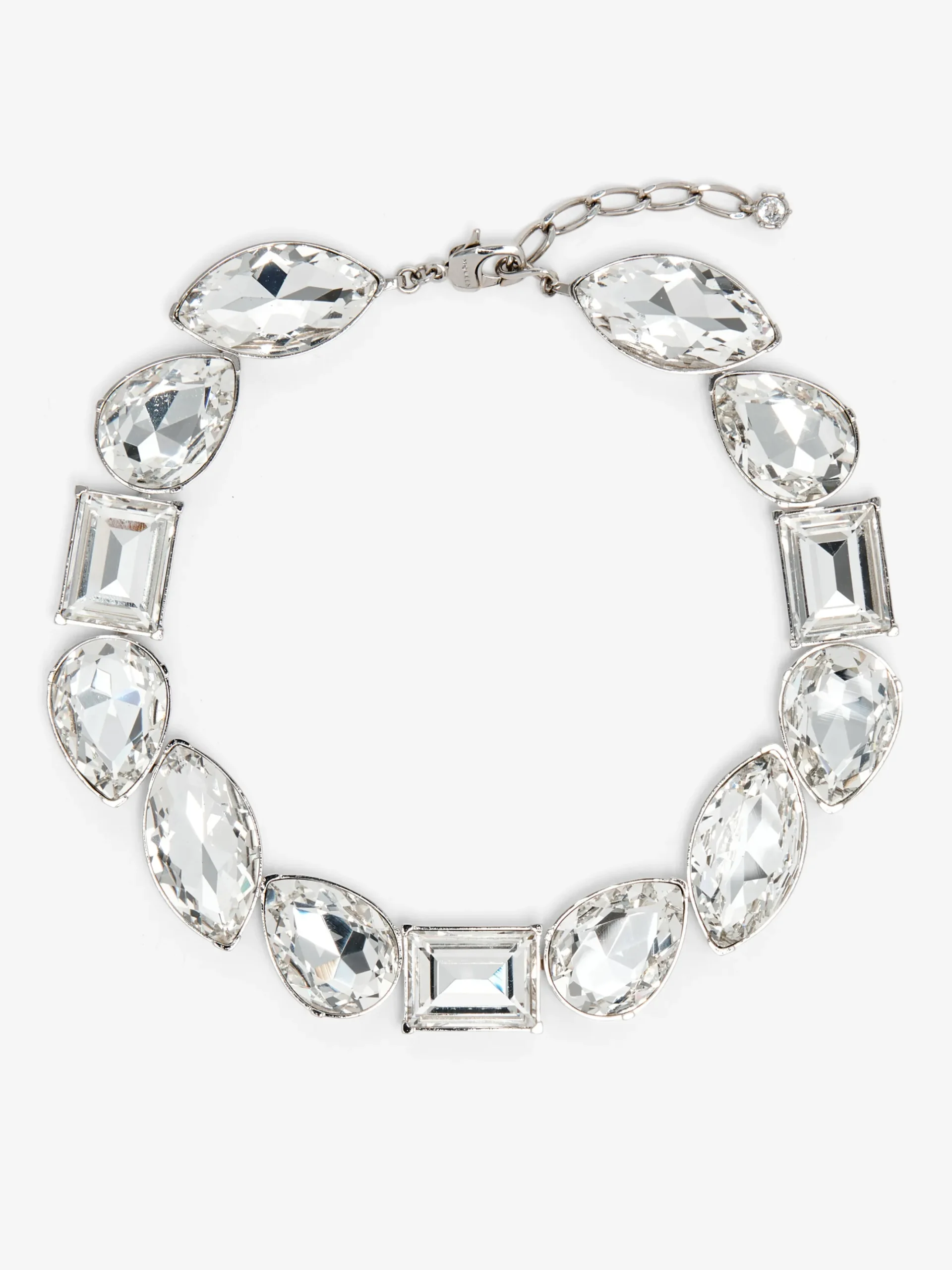 Women's Cocktail Choker in Silver-finish/Clear