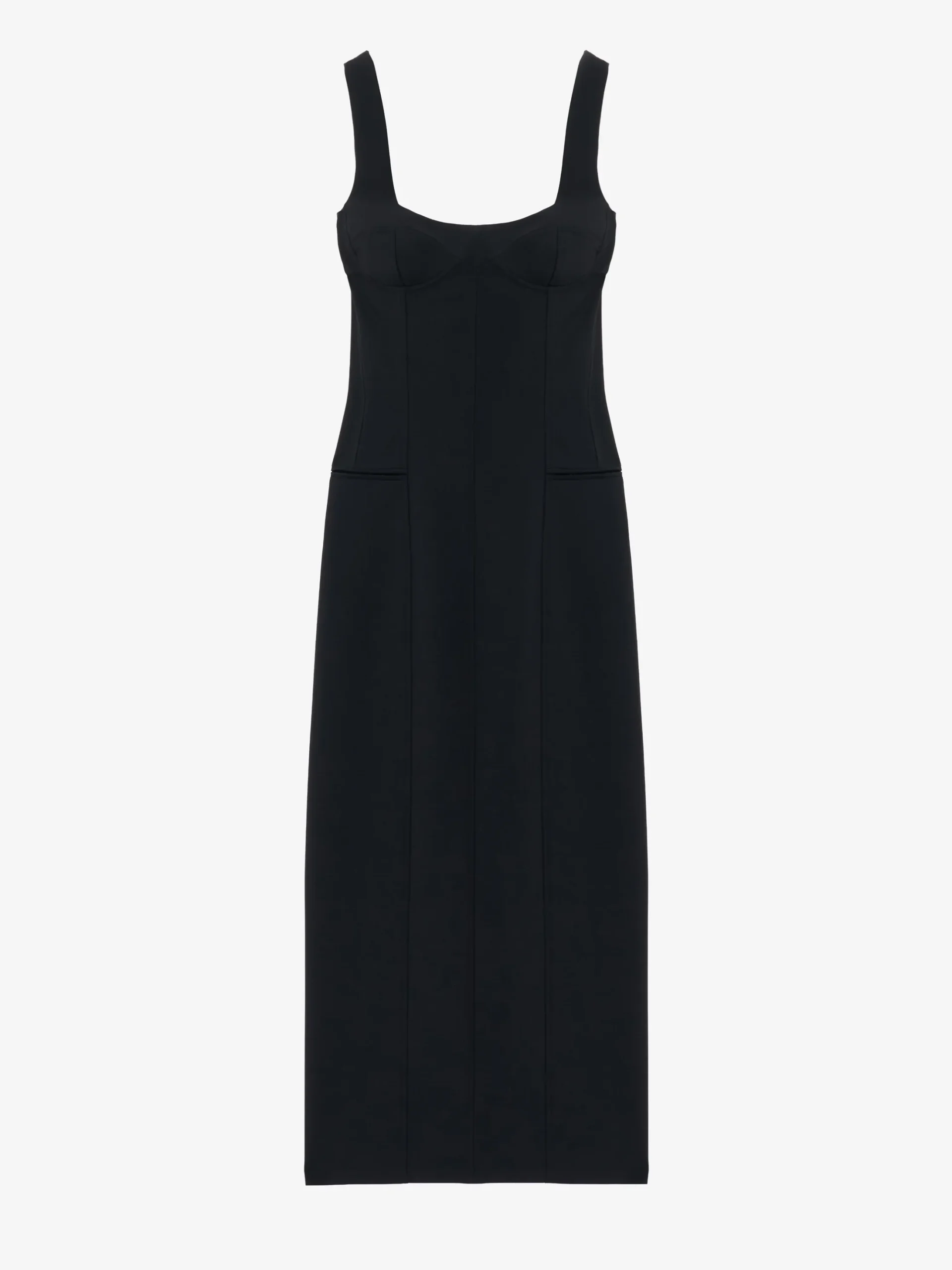 Women's Corset Midi Dress in Black