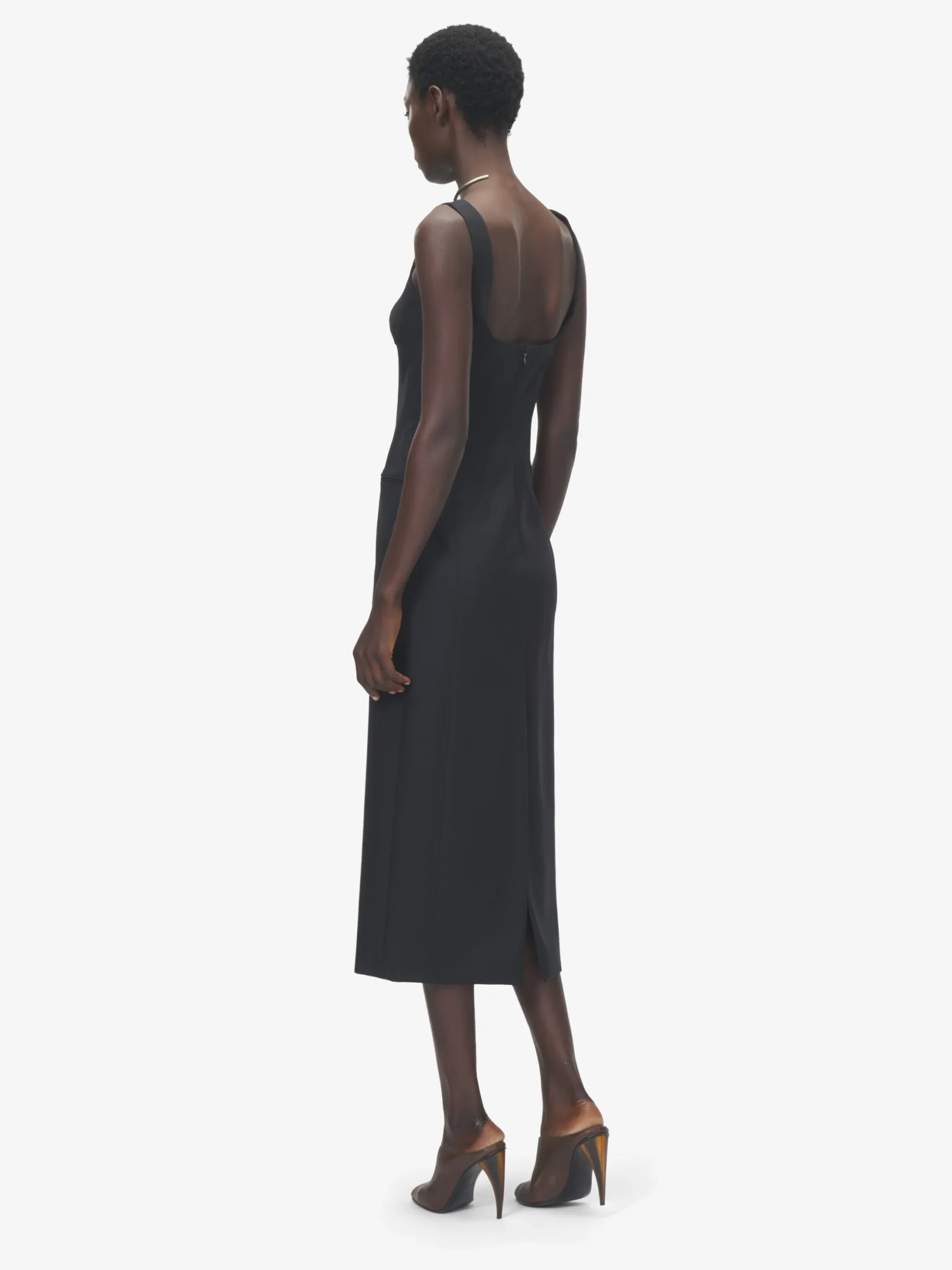 Women's Corset Midi Dress in Black