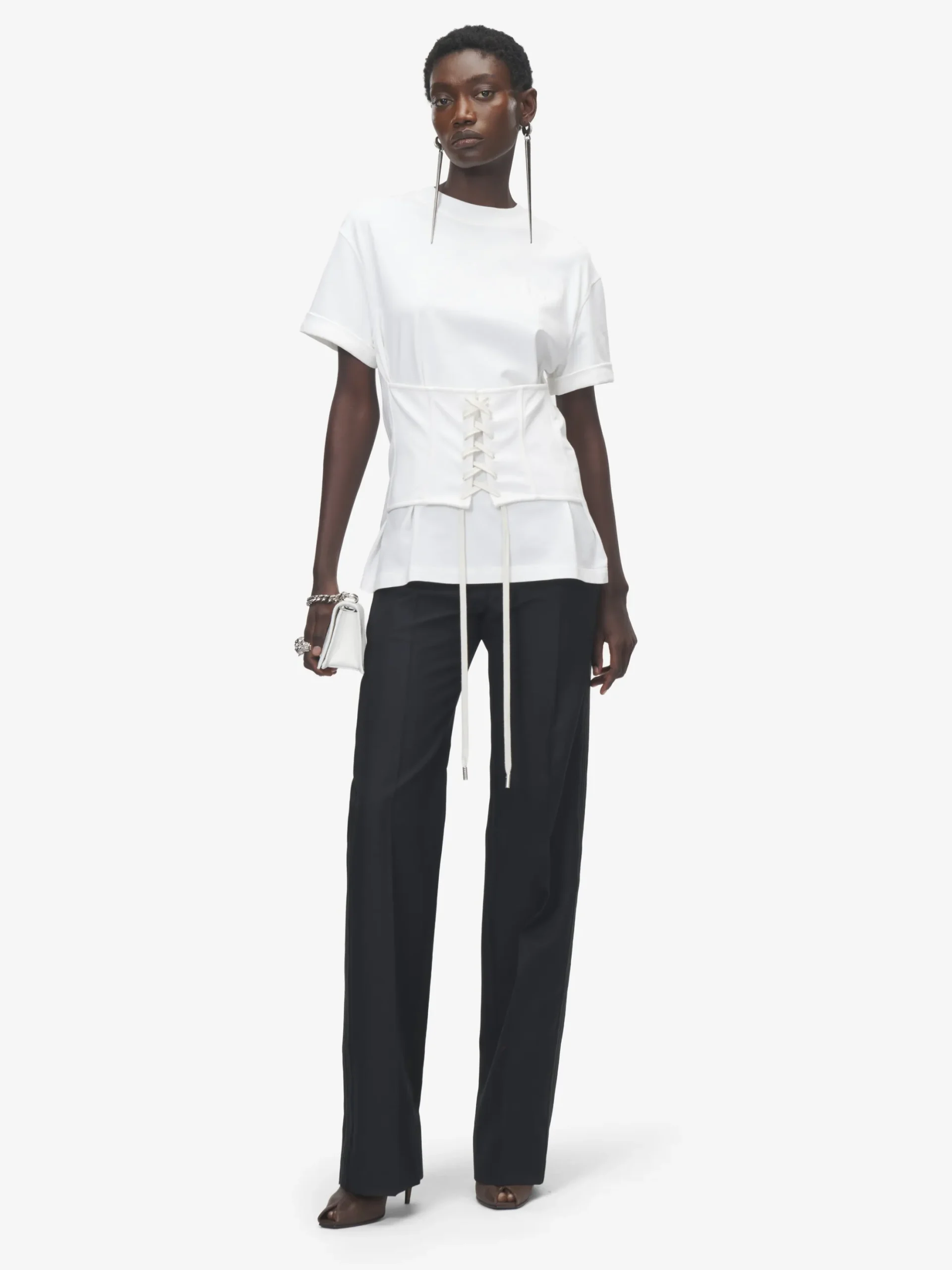Women's Corset T-shirt in Ivory