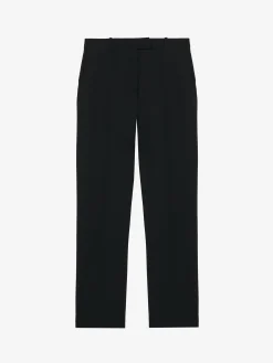 Women's Cropped Tailored Trousers in Black