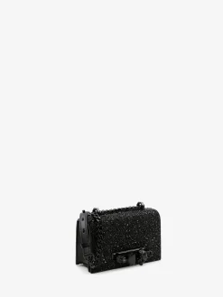 Women's Crystal-embellished Mini Jewelled Satchel in Black