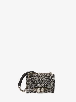 Women's Crystal-embellished Mini Jewelled Satchel in Black