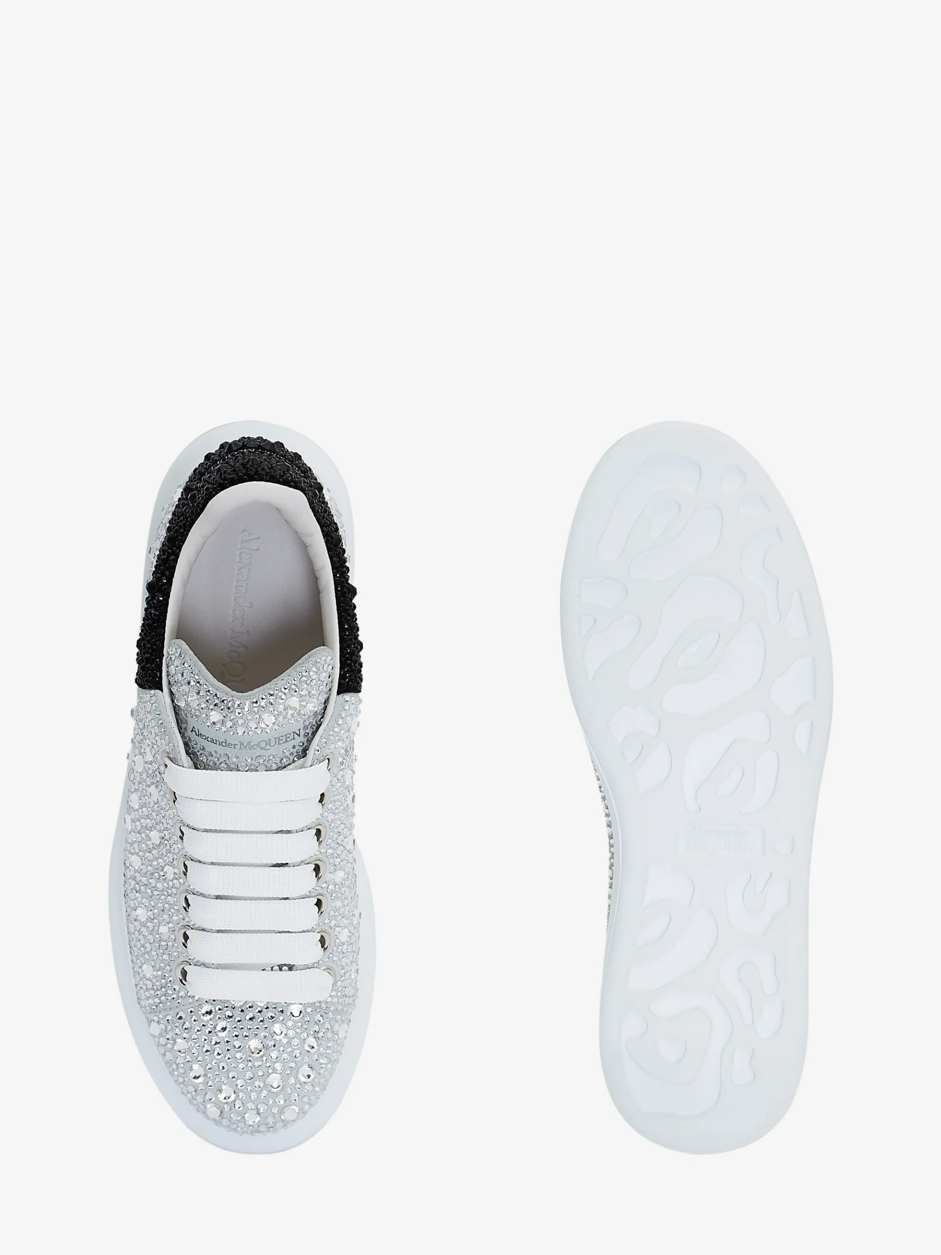 Women's Crystal-embellished Oversized Sneaker in White/Crystal