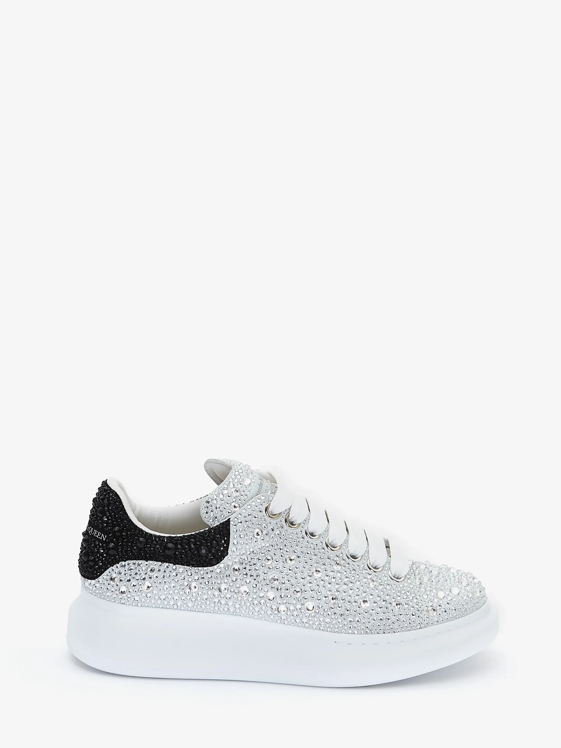 Women's Crystal-embellished Oversized Sneaker in White/Crystal