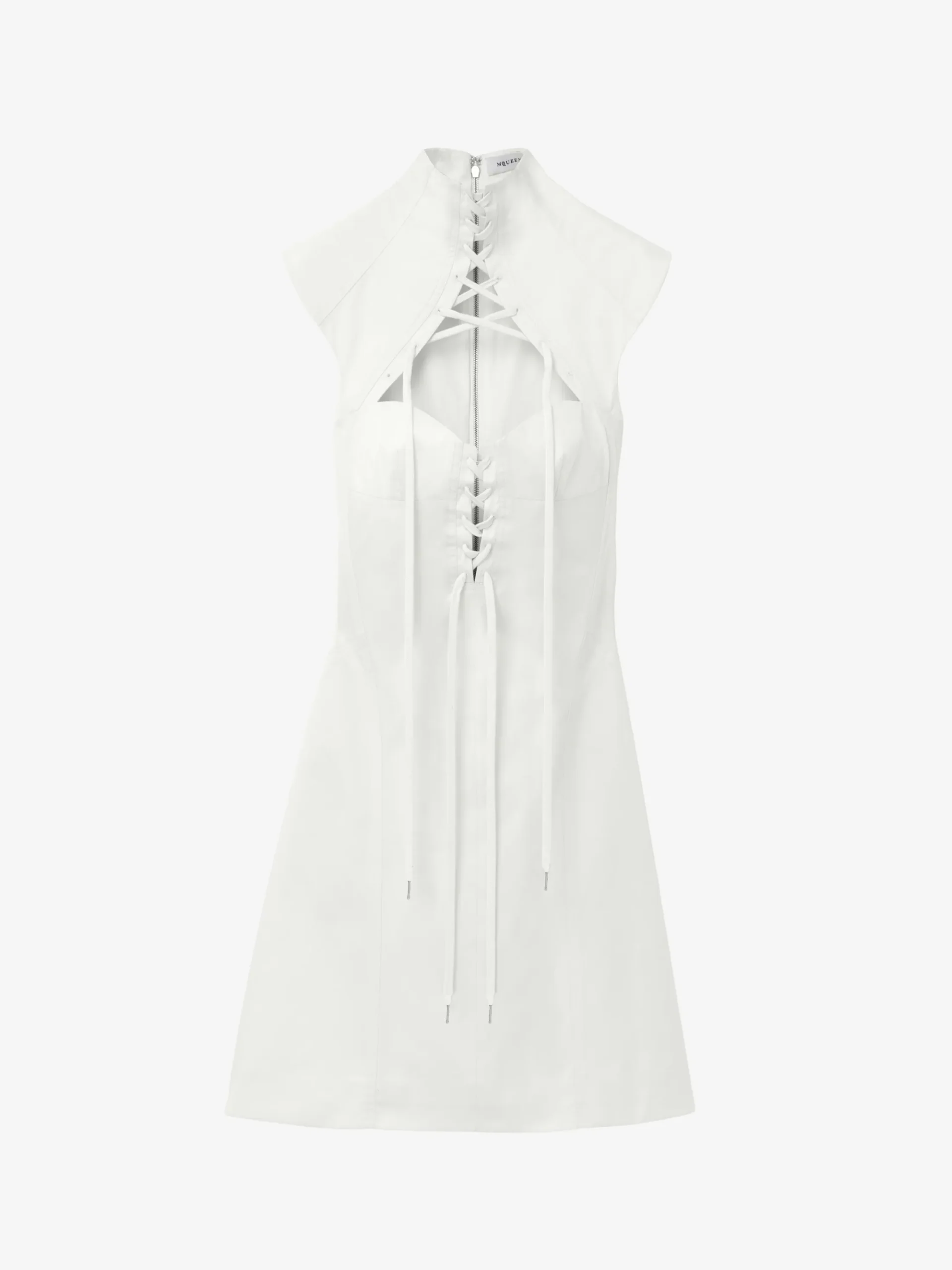 Women's Cut-Out Corset Mini Dress in Ivory