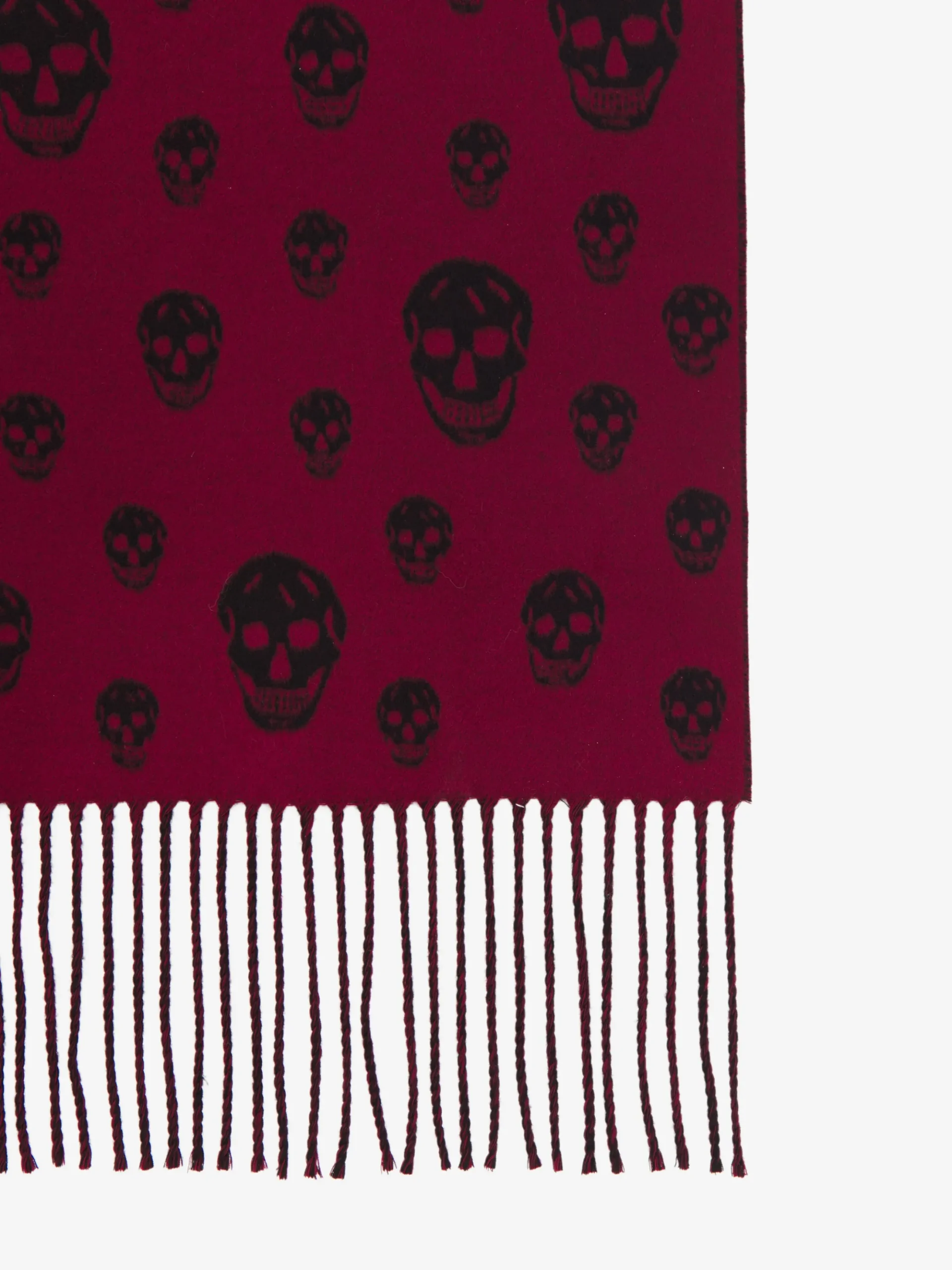 Women's Double Face Skull Scarf in Crimson/Black