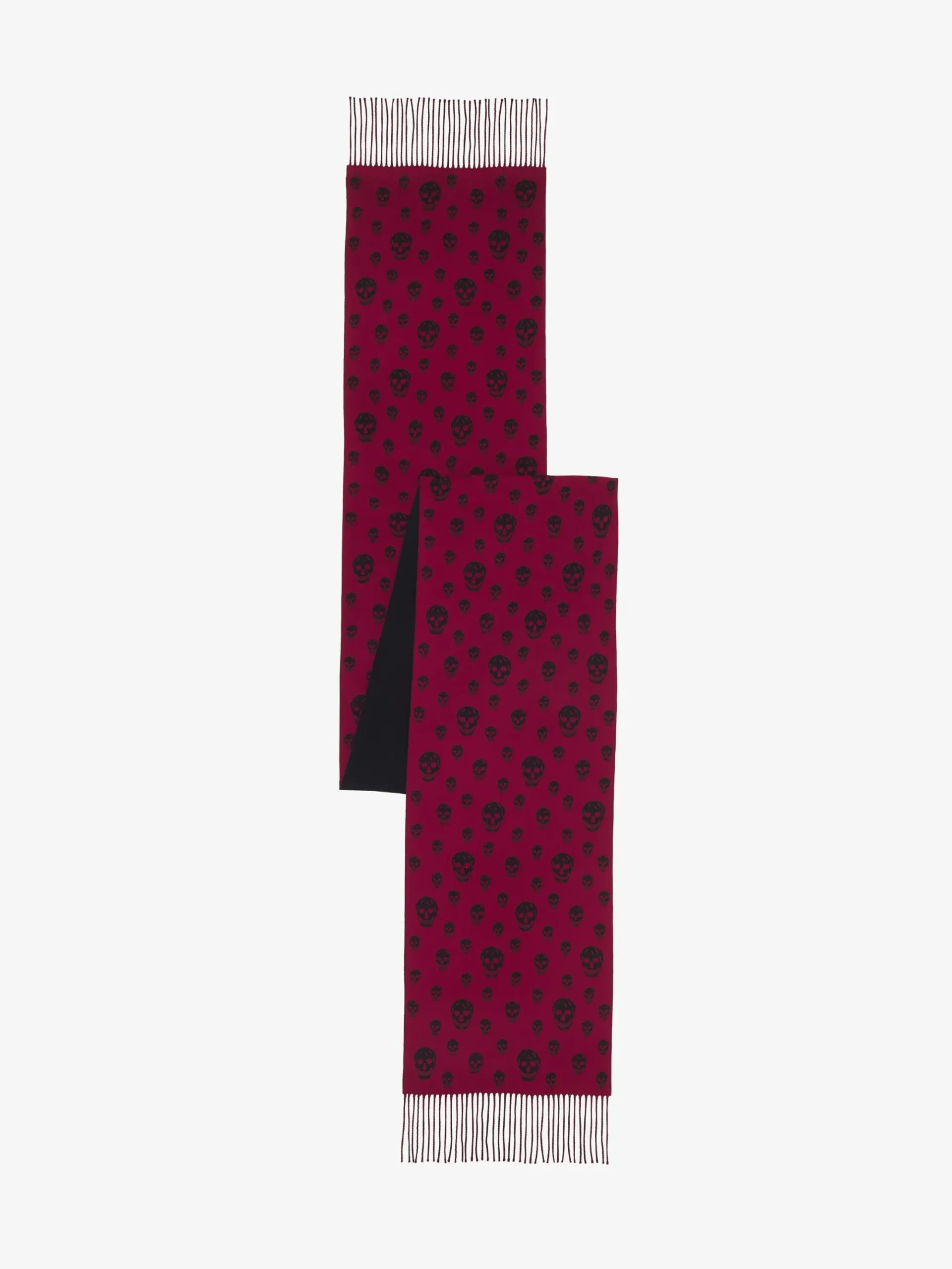 Women's Double Face Skull Scarf in Crimson/Black