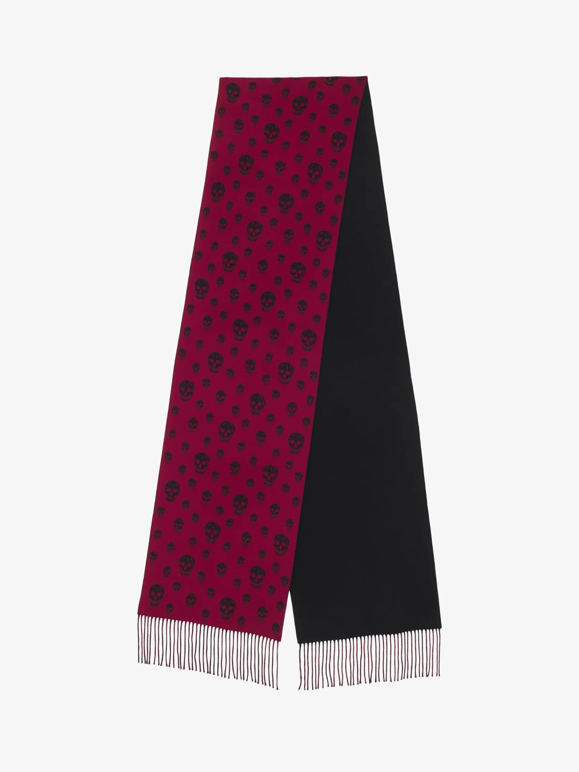 Women's Double Face Skull Scarf in Crimson/Black