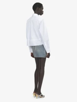 Women's Drawstring Shirt in Optical White