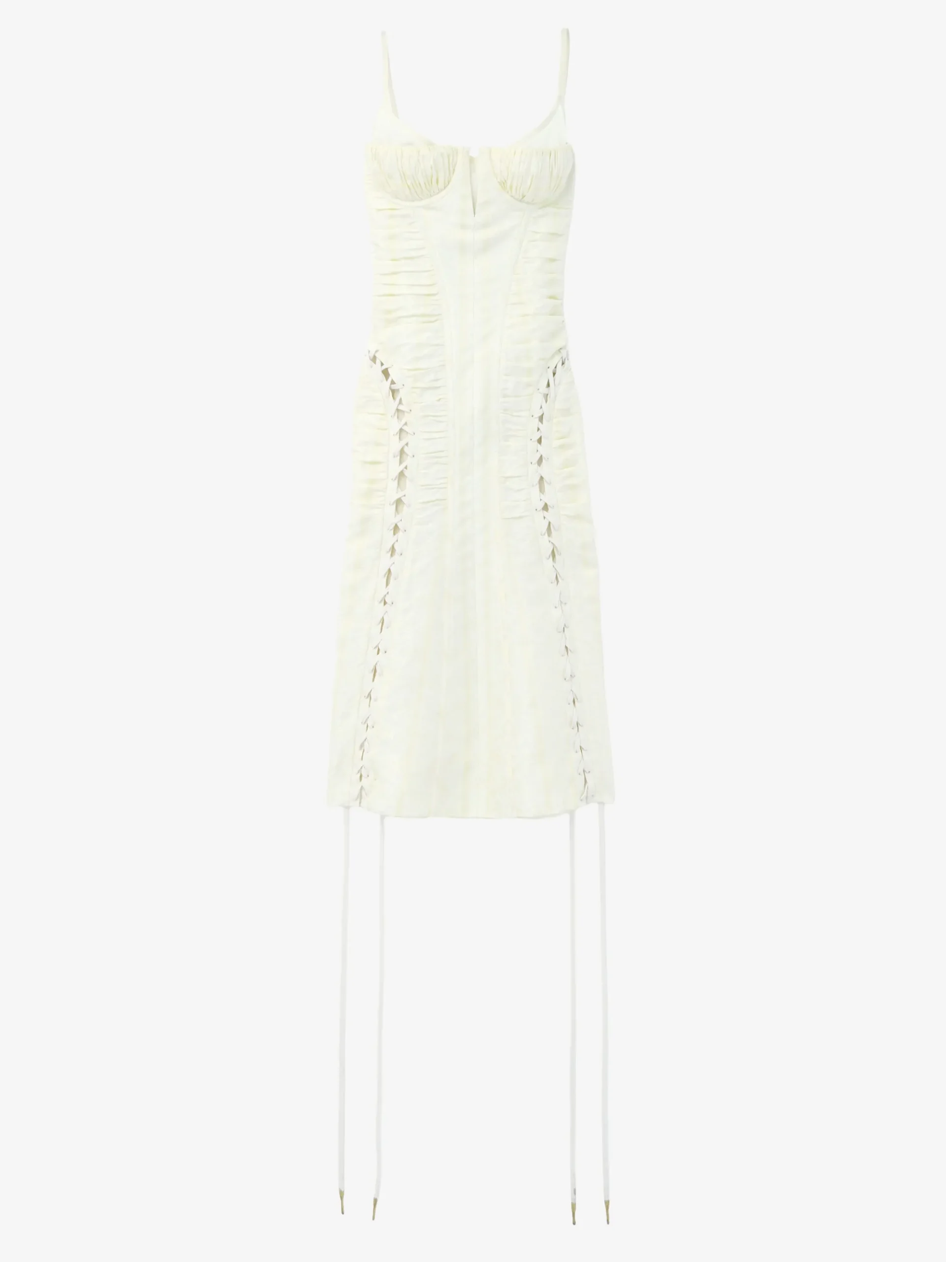 Women's Floral Jacquard Corset Dress in Cream