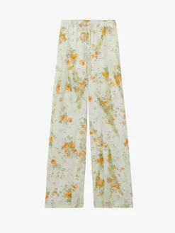 Women's Floral Pyjama Trousers in Stone/Light Orange