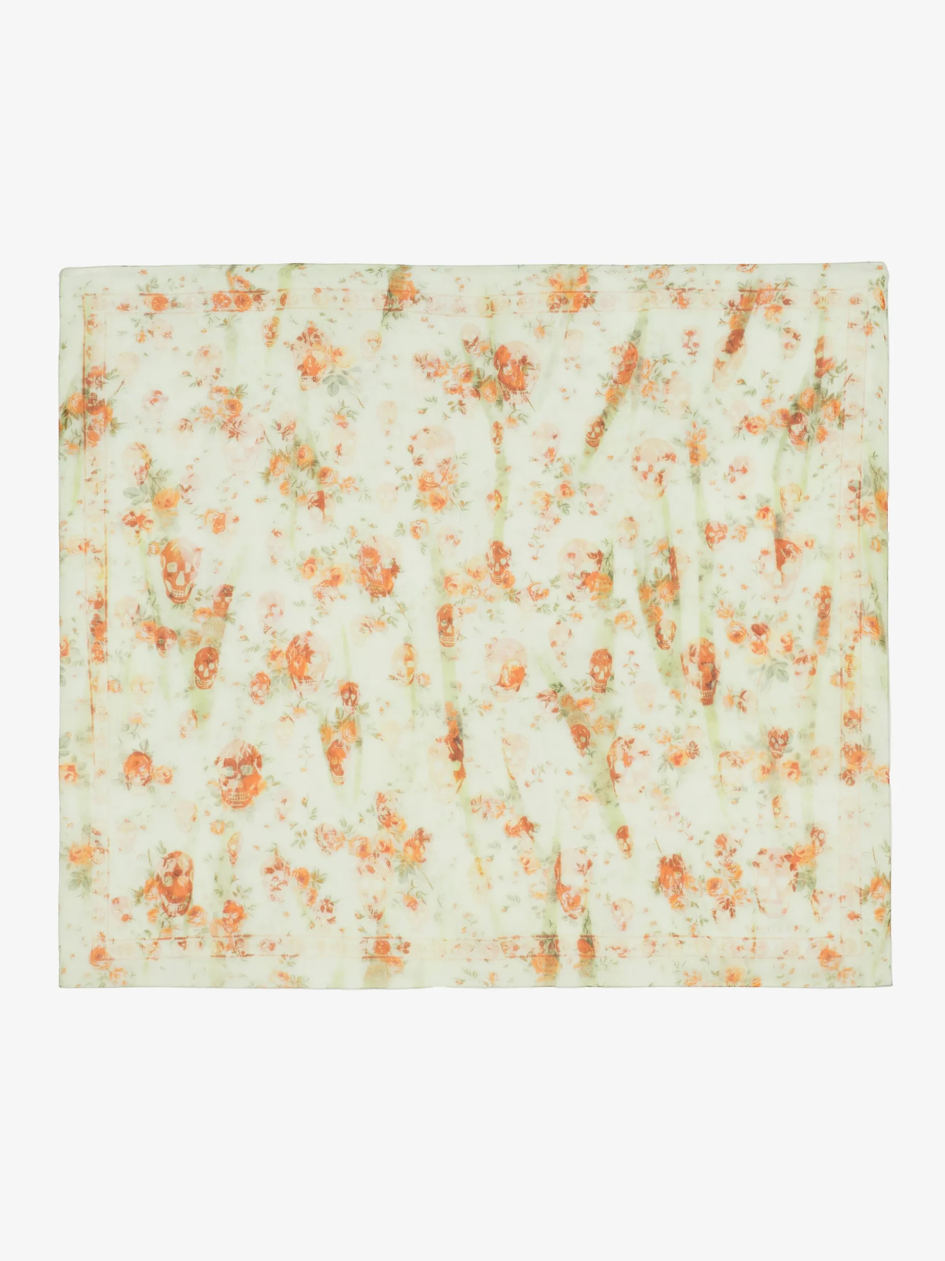 Women's Floral Skull Scarf in Stone/Light Orange