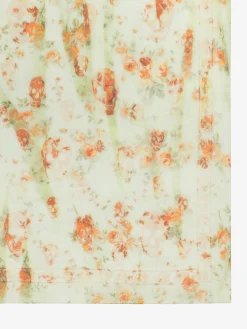 Women's Floral Skull Scarf in Stone/Light Orange