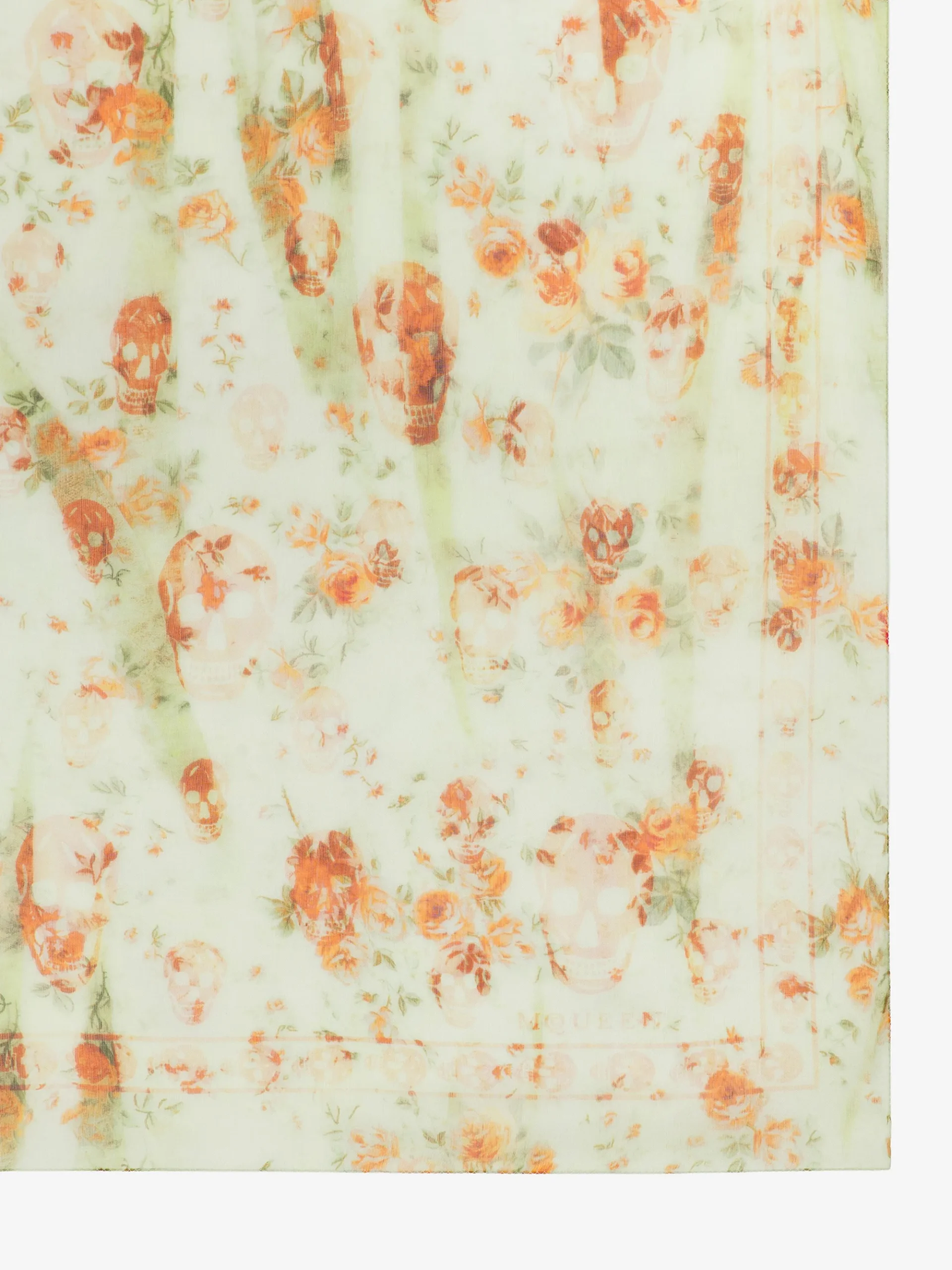 Women's Floral Skull Scarf in Stone/Light Orange