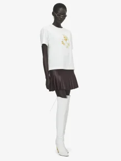 Women's Floral Skull T-shirt in Ivory