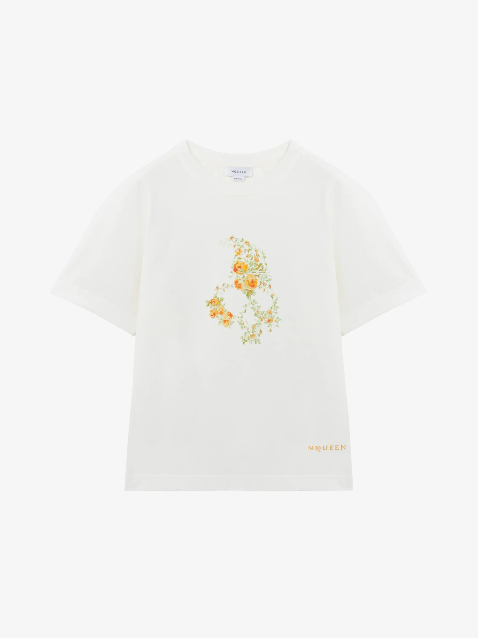 Women's Floral Skull T-shirt in Ivory