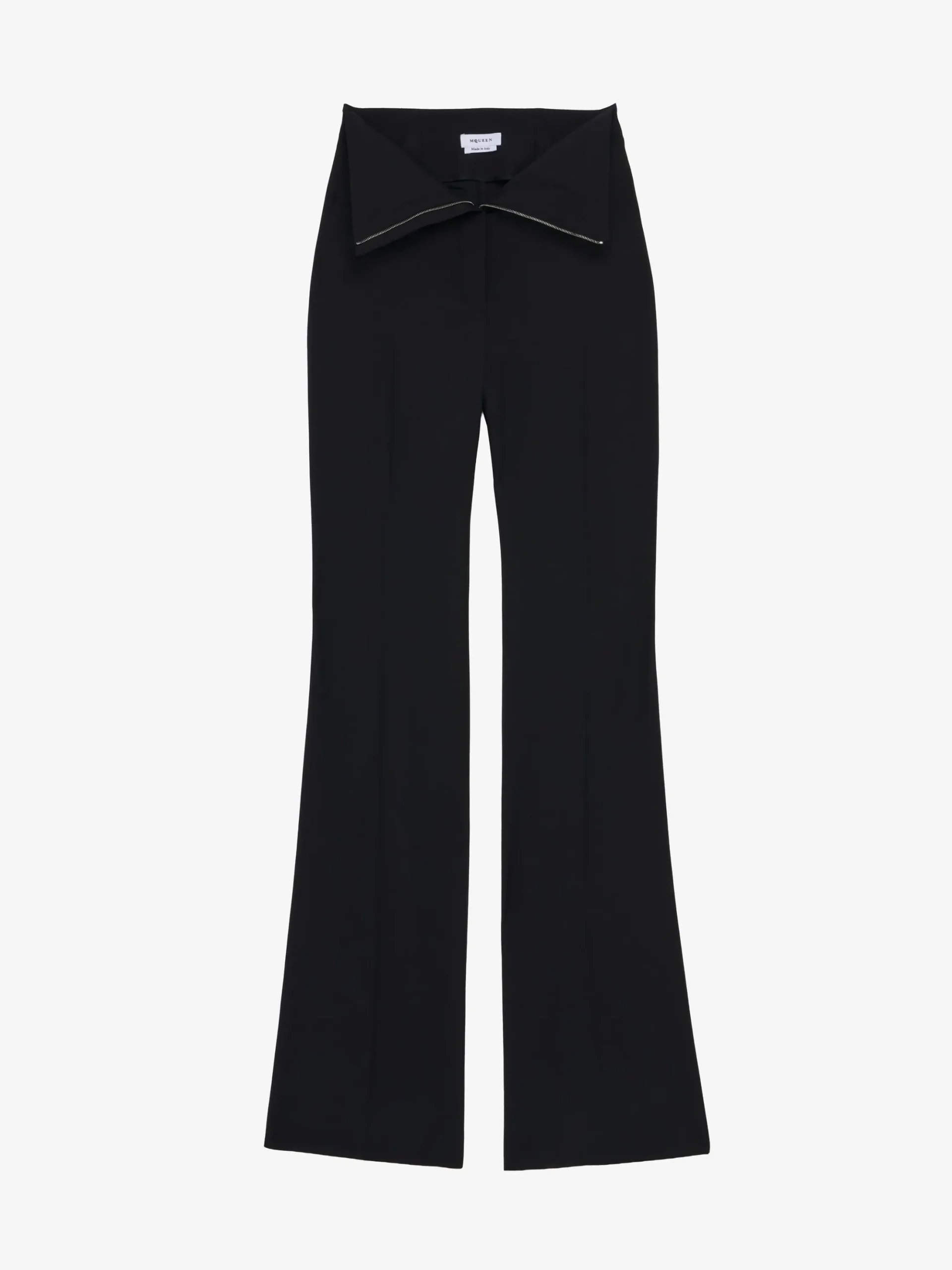 Women's Fold Over Waist Trousers in Black
