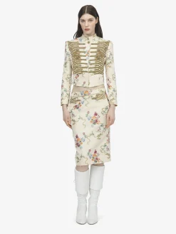 Women's Frogging Embroidery Floral Jacket in Multicolor